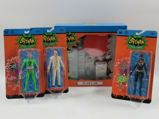 McFarlane DC Batman Classic TV Series Figures and Playset Lot of (4)