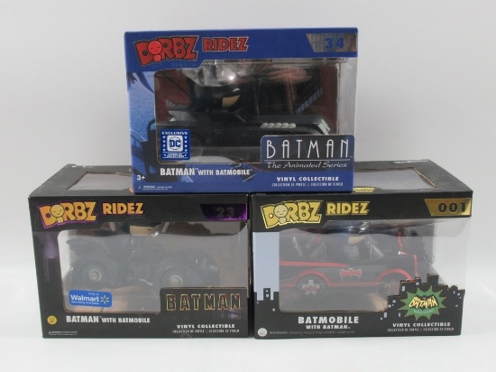 Funko Dorbz Batman with Batmobile Variety Lot of (3) - Exclusive Figures