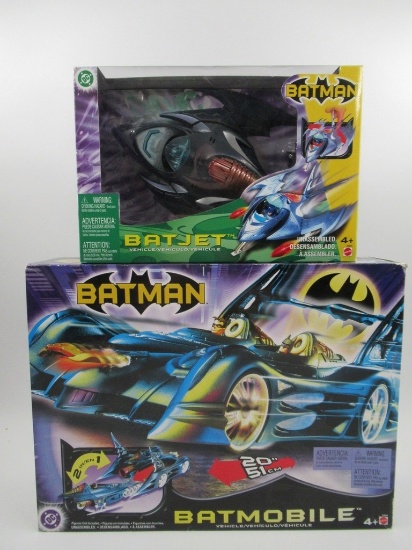 Batman Batmobile & Bat Jet 2003 Mattel Lot of (4)