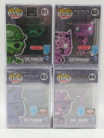 Batman The Joker/Catwoman/The Riddler/The Penguin Art Series Funko Pop! Lot of (4)