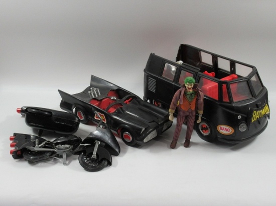 Vintage Mego Batman Themed Vehicle/Figure Lot