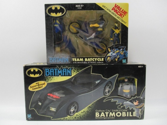 Batman Gotham City Darkstorm Batmobile + Team Cycle w/Figures