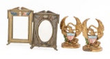 WWI Era Cast Iron Picture Frames & Book Ends