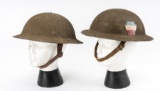 2 WWI Brodie Helmets