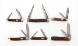 6 Remington Bone Handled Folding/Pocket Knives