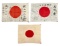 Three Japanese WWII Battle Flags