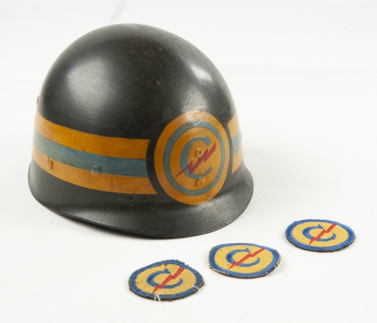 US Army Constabulary Helmet Liner & 3 Patches