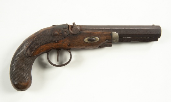 London Back Action Percussion Pistol, Cal. 45.