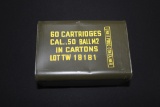 60 Cartridges of Cal. .50 Ball M2 Ammo in Carton