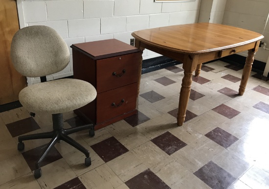 Three pieces of furniture including office