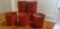 12 Red Painted Metal Fire Buckets
