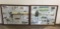 Six educational history posters framed.