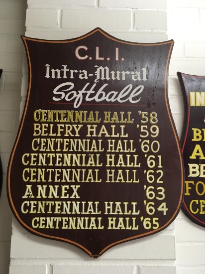 11 intramural sports plaques. Each 24” high by 18”