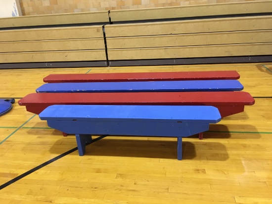 4 sports benches. Each bench 11” deep by 16 1/2”