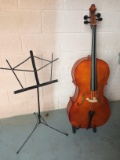 Cecilio cello with music stand