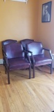 4 Red Leather Chairs