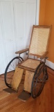 Antique Cane Back & Wood Wheelchair