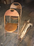 Army Cot and 2 Folding Vintage Chairs