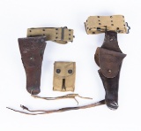 2 WWI Era Holsters with Belts & Ammo Pack