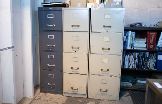 3 Metal File Cabinets