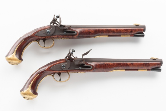 2 Contemporary British-Style Flint Pistols, Cal.50