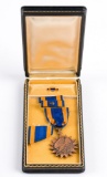 U.S. Air Medal and Ribbons in Black Coffin Case