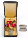 Bronze Star and WWII Campaign Medals in Coffin Case
