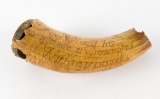 French & Indian War Engraved Powder Horn