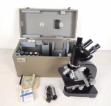 Leitz Wetzlar Germany Microscope w/ Accessories & Case