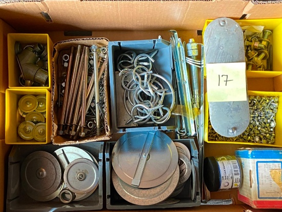 Box of fittings and sheetmetal screws