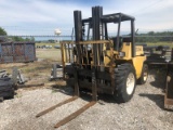 CLark DPR20 Forklift, S/N 75964, Diesel, 3 Stage Mast, reads 2,225 hours, canopy