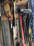Lot of Shovels and Brooms
