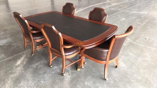 Convertible Conference and Poker Oak Table