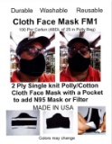 Carton of 100 Clothe Face Mask FM1