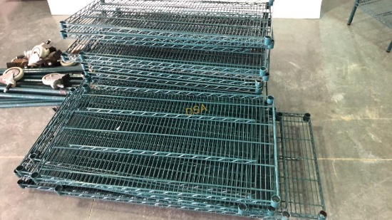 2 - Rubber Coated Wire Shelving Units Dissembled,