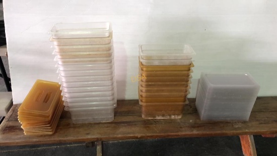 Lot of Cambro Plastic Food Boxes,