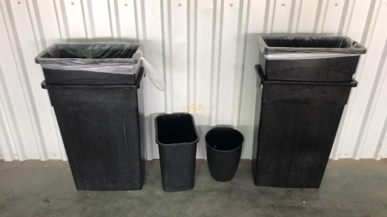 Lot of Commercial Rubber Trash Cans