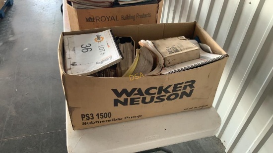 Box of Miscellaneous Equipment Manuals,