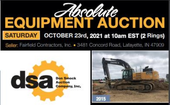 Absolute Equipment Auction | Fairfield Contractors, Inc. | Lafayette, IN