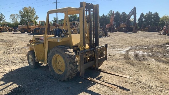 1977 Massey Ferguson 4500 All Terrain Forklift, S/N 202640077, 2 Stage Mast, Diesel, Canopy, 11,000#