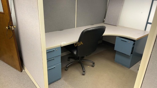 Corner Desk with Two Filing Drawers,