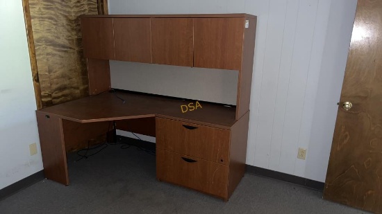 Wooden Desk with Above Storage,