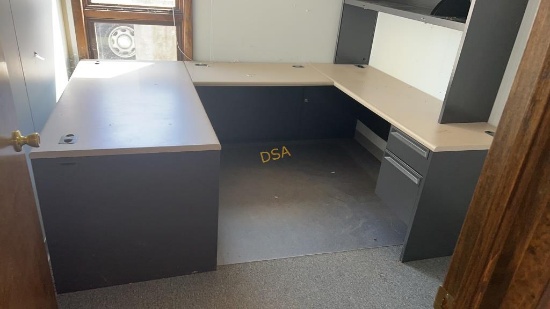 Corner Desk with Above Storage,
