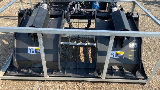 Unused 72" Double Cylinder Grapple Bucket,