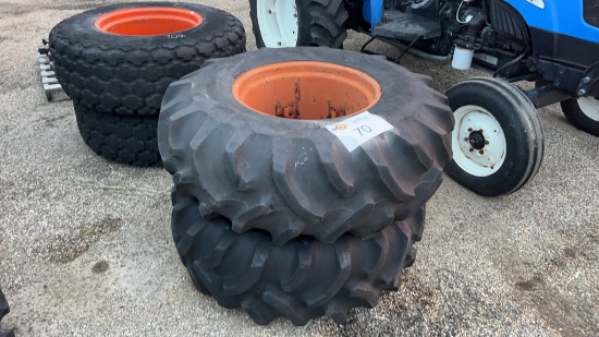 (2) 16.9-24 Tractor Tires with Rims