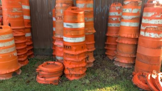 Miscellaneous Orange Construction Barrels,