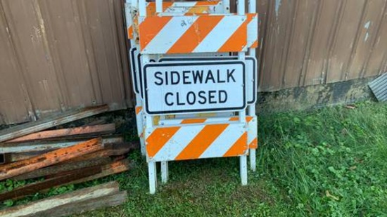 Sidewalk Closed Barricades