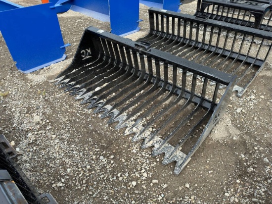 Unused 72" KC Skid Loader Rock Bucket