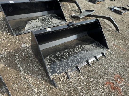 Unused 64" Skid Loader Bucket with Teeth