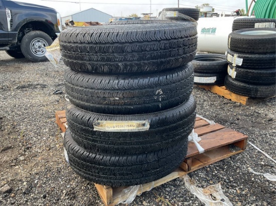 (4) Goodyear Wrangler Radial Tubeless P225/75R16 Tires